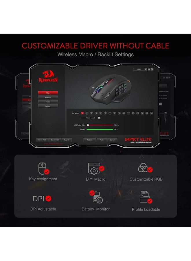 M913 Impact Elite Gaming Mouse - Wireless