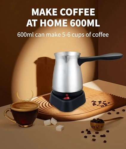 Electric Turkish Coffee Maker - 500ml Portable Even Heating