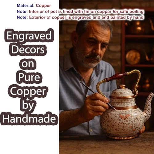 Turkish TeaPot - Copper 1.5 Liters