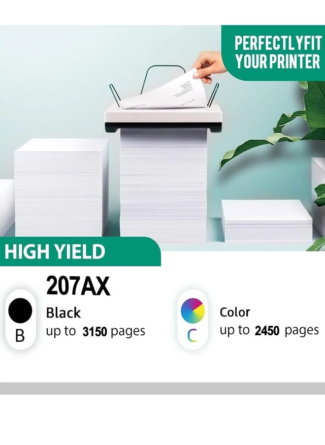 207AX W2210A - High Capacity Black + 207AX W2211A - Cyan + 207AX W2212A - Yellow + 207AX W2213A - Magenta