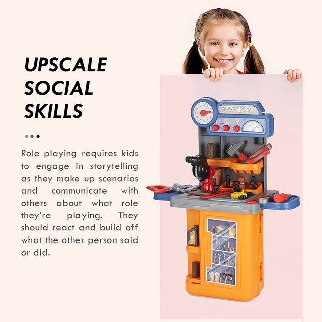 ROLE PLAY MECHANIC/TOOLS TABLE TOY SET LUGGAGE CASE - 39 pcs (025158014693)