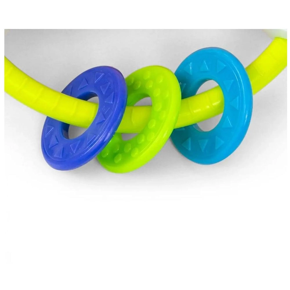 Spiralium Teether Toy - 3 handles 6 teething clacker rings