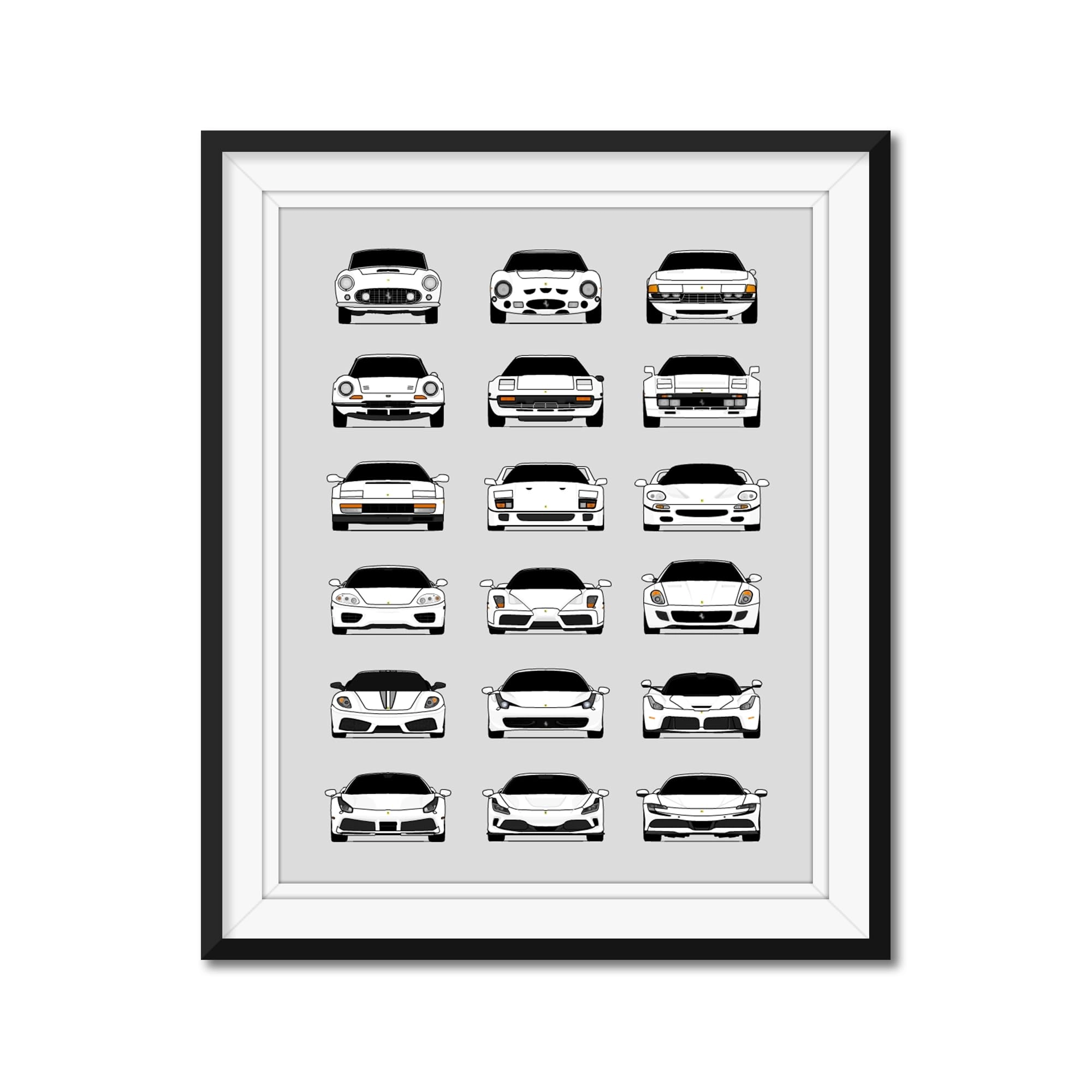 custom car posters Handmade Poster compatible with Ferrari Evolution - Premium Photo Paper 17x22" Print (Unframed)