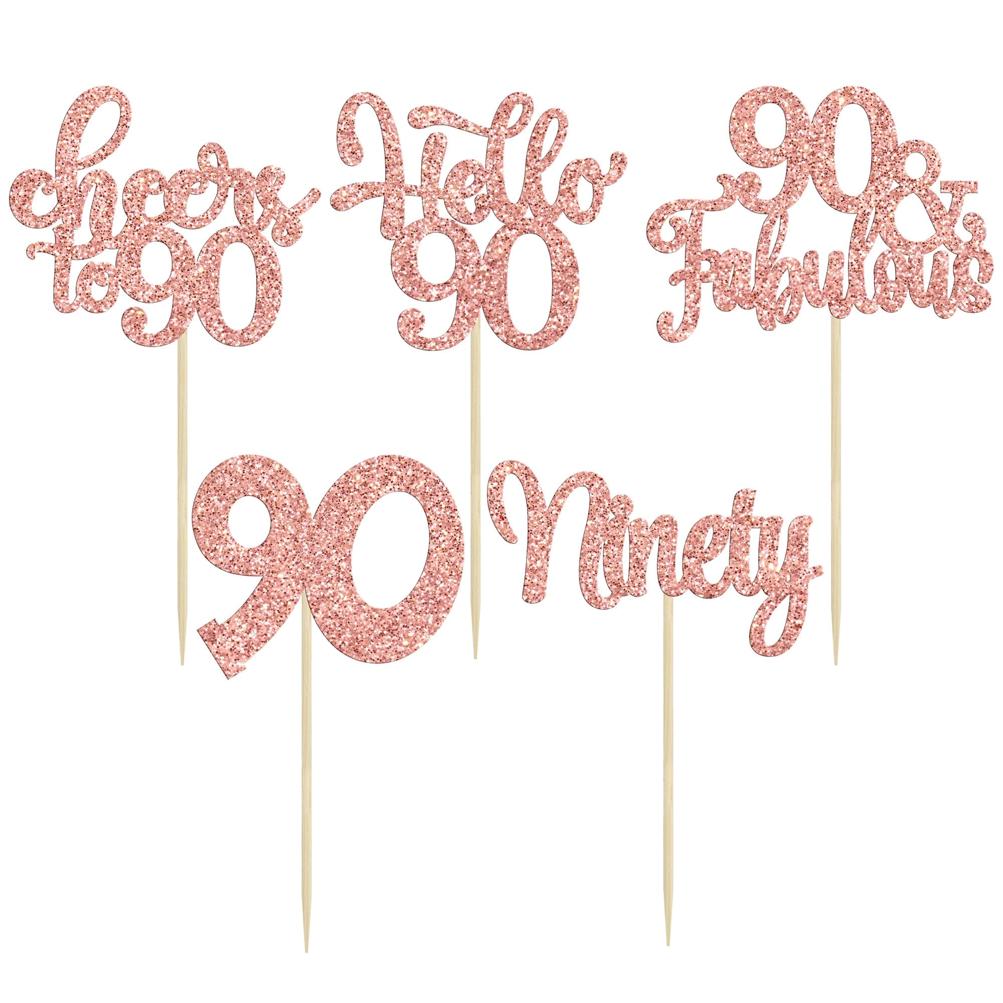 Happy 90th Birthday Cupcake Toppers - 30.0 count Birthday