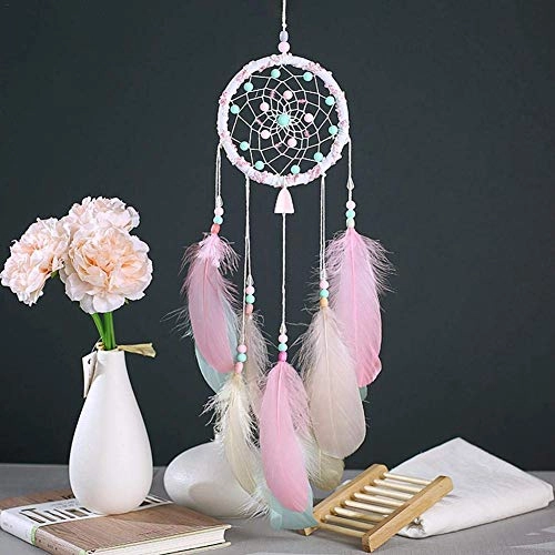 Dreamcatcher - Siderosphere, feathers, lines, wood beads.