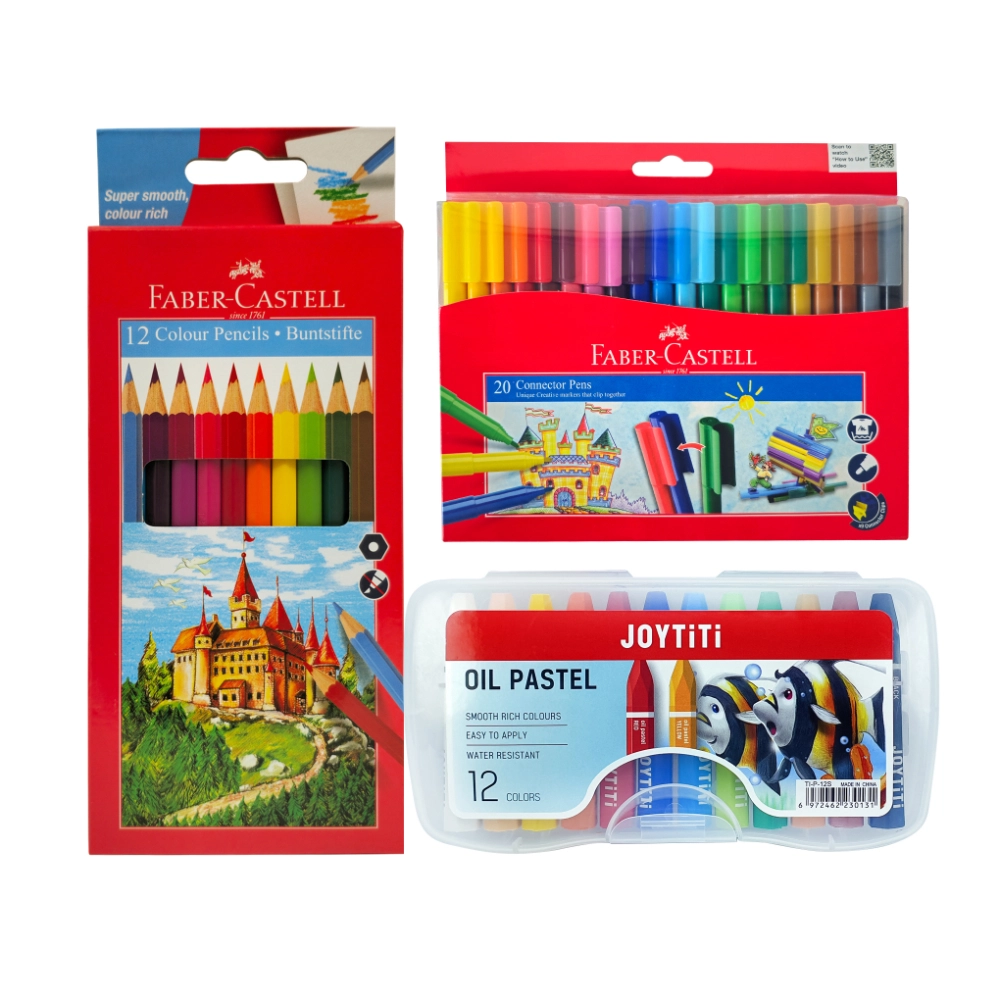 Faber-Castell Connector Colour Pen + Colour Pencil + Oil Pastel - 3 piece(s)