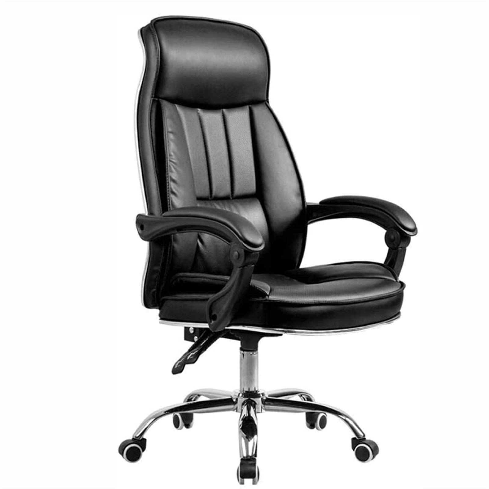 Desk Chair - PU Leather Brown High Back