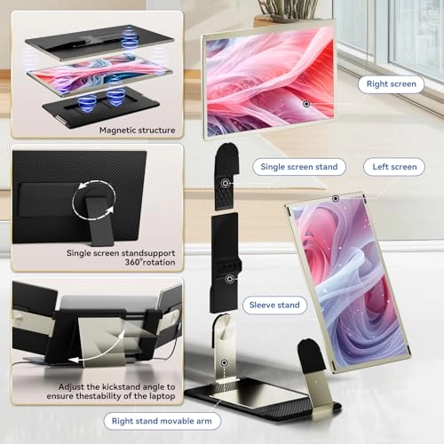 S6 Portable Monitor - 15.6" 1080P IPS Type-C HDMI Plug-Play