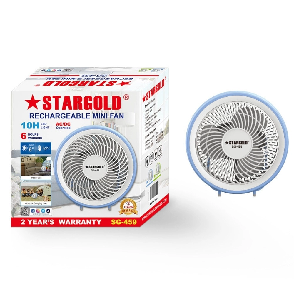 Rechargeable Mini Fan - 6 Inch 1800mAh 3 Speeds
