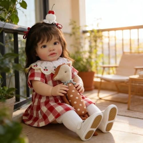 Pippa Reborn Baby Doll - 26 inch Cotton Vinyl Hand-rooted Curly Hair Ages 3+