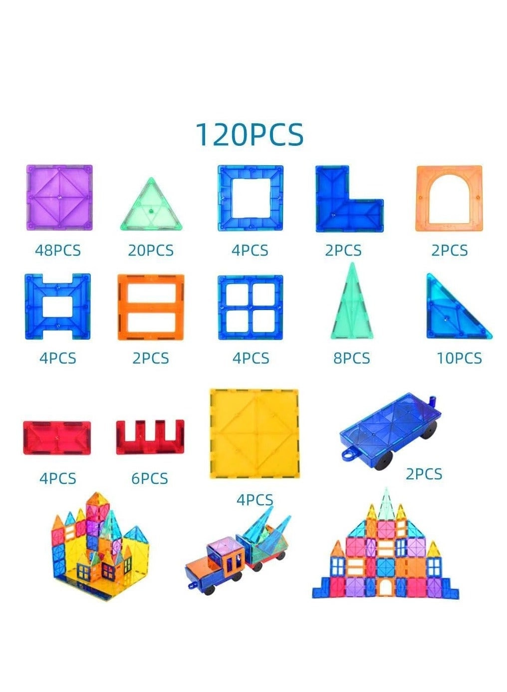 Magnetic 3D Building Blocks - 3+ 120 pieces