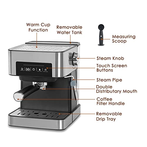High Pressure Steam Semi-automatic Espresso - 11-15 cups Pump pressure