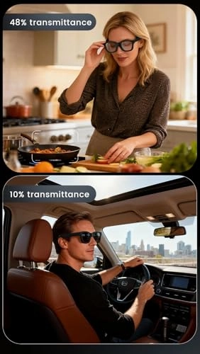 AI Smart Glasses - Real Time Translation Electrochromic lenses 320mAh battery