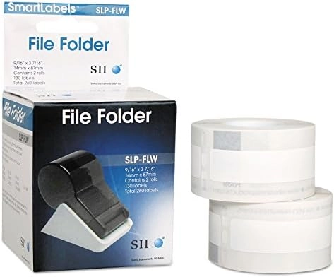 Seiko Instruments File Folder Labels - 130 labels per roll 9/16 x 3-7/16
