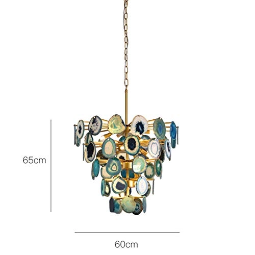 G9 Agate Chandelier - 60cm 18-Light Orange agate stone