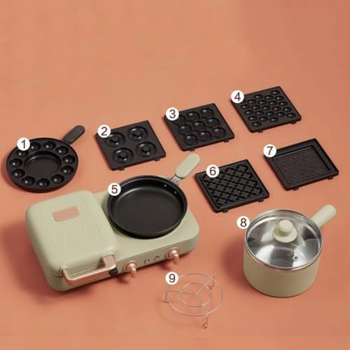 9-in-1 Breakfast Station - 1300W 5 baking trays pink