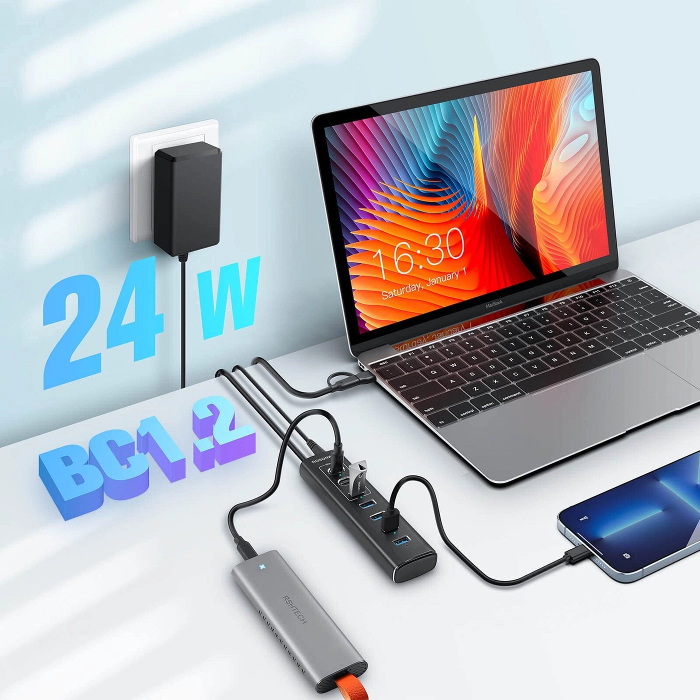 RSH-A107C - 7-Port 10Gbps USB 3.2