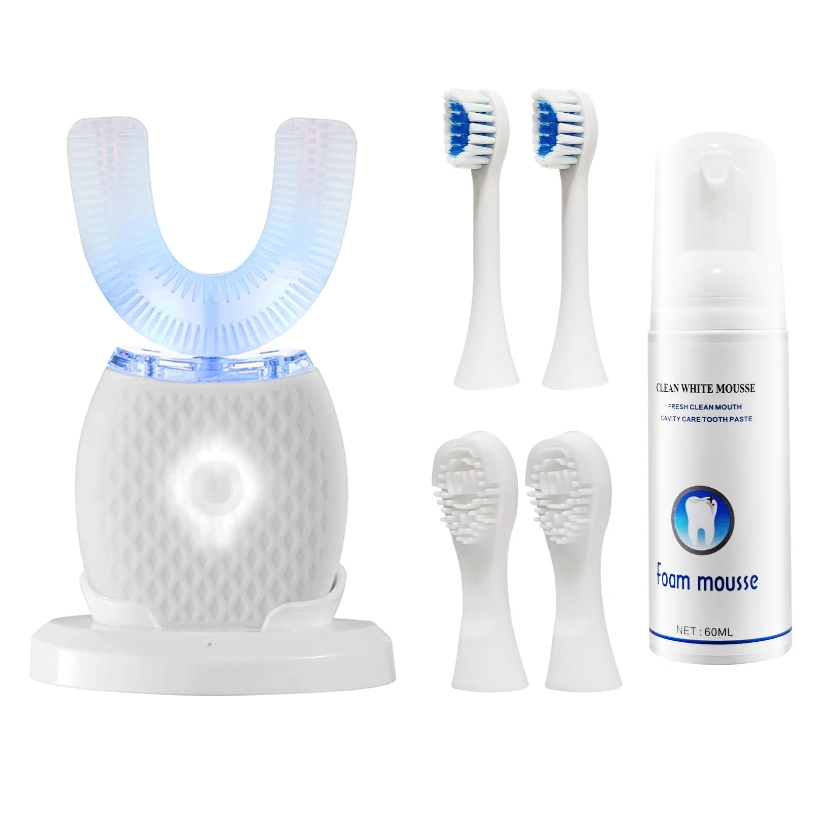 Oasisgalore U-shaped Electric Toothbrush - Adult Waterproof Silicone