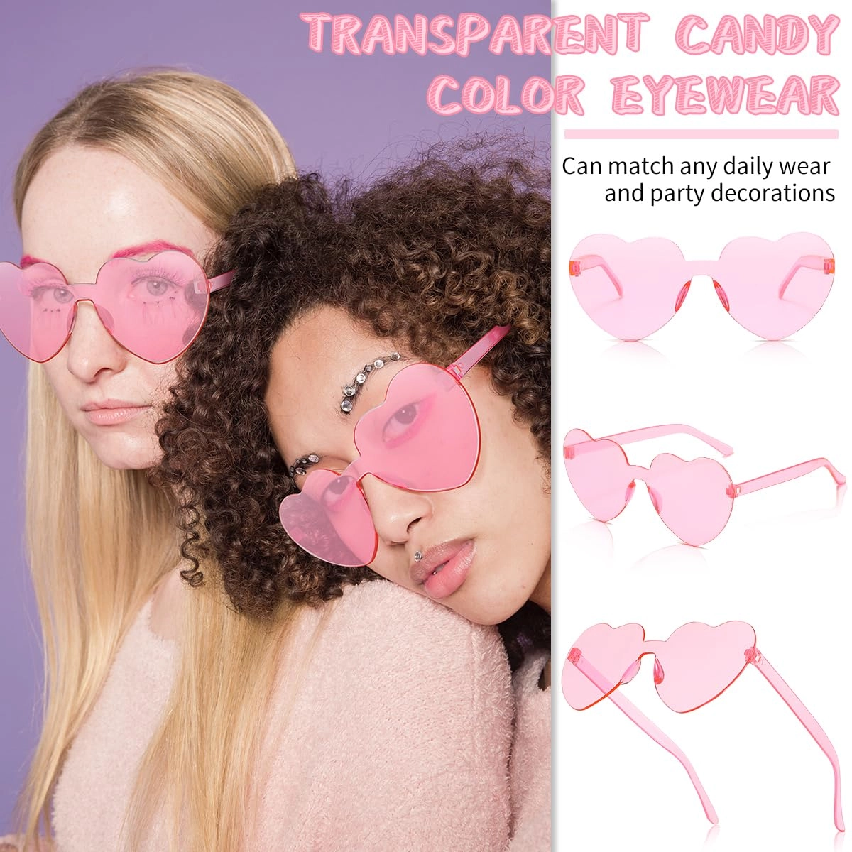 Heart Sunglasses - Transparent Pack
