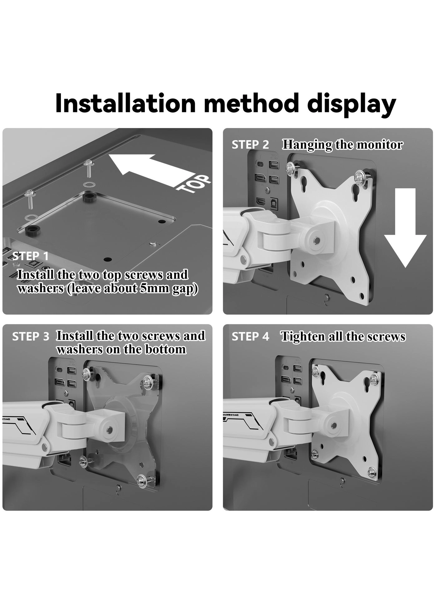 Dual Monitor Arm - Dual 13-32 Inch 75x75/100x100mm