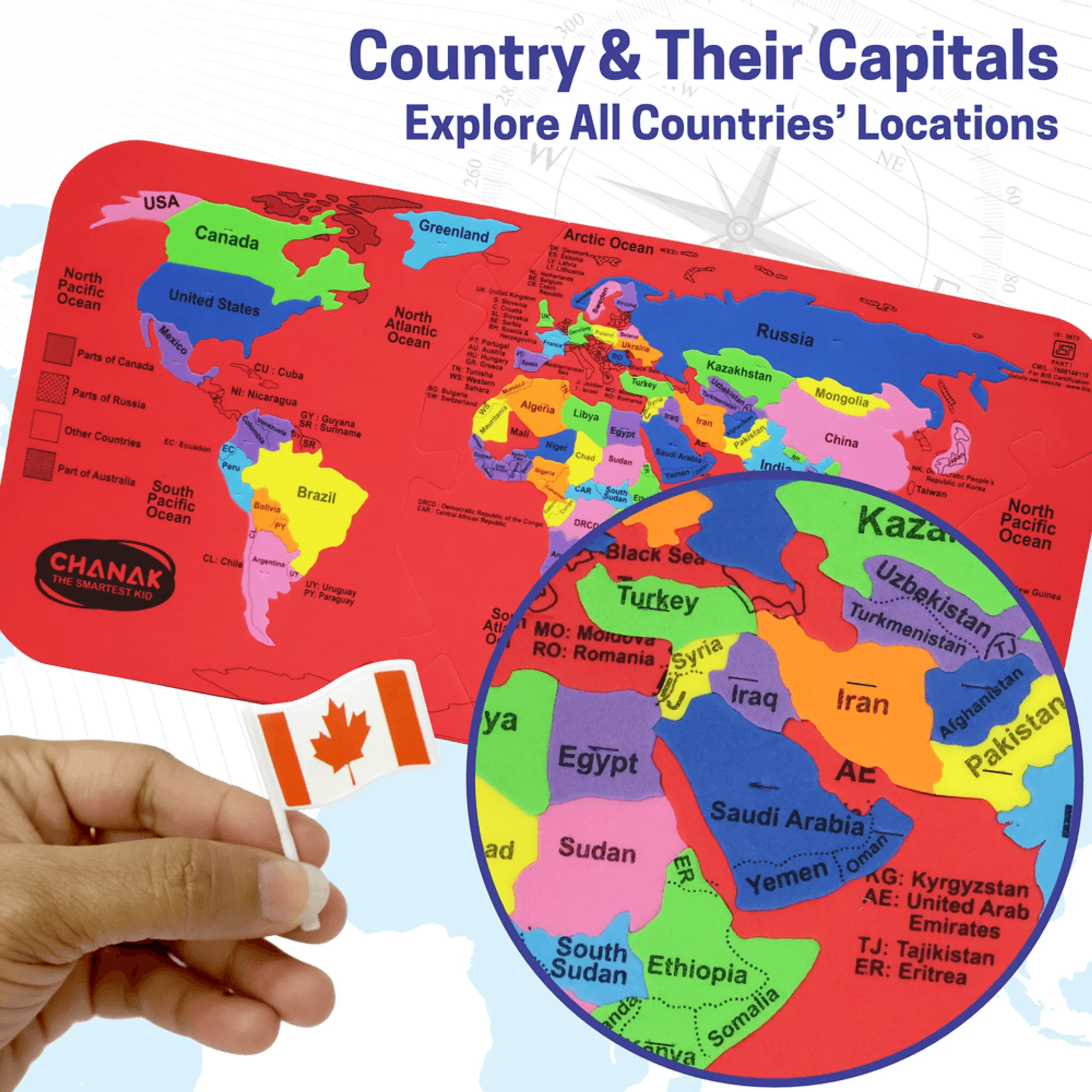 Mapsterworld Map Puzzle (46966191-AT238) - 61 pcs