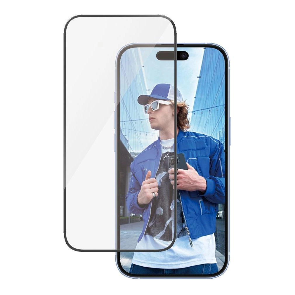 PanzerGlass Edge To Edge Tempered Glass Screen Protector for iPhone 16 / iPhone 15 / iPhone 14 Pro