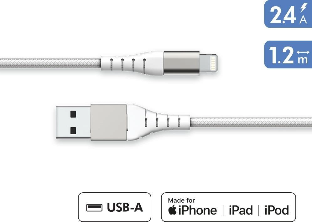 USB A/Lightning Reinforced Cable USB A to Lightning 1.2m