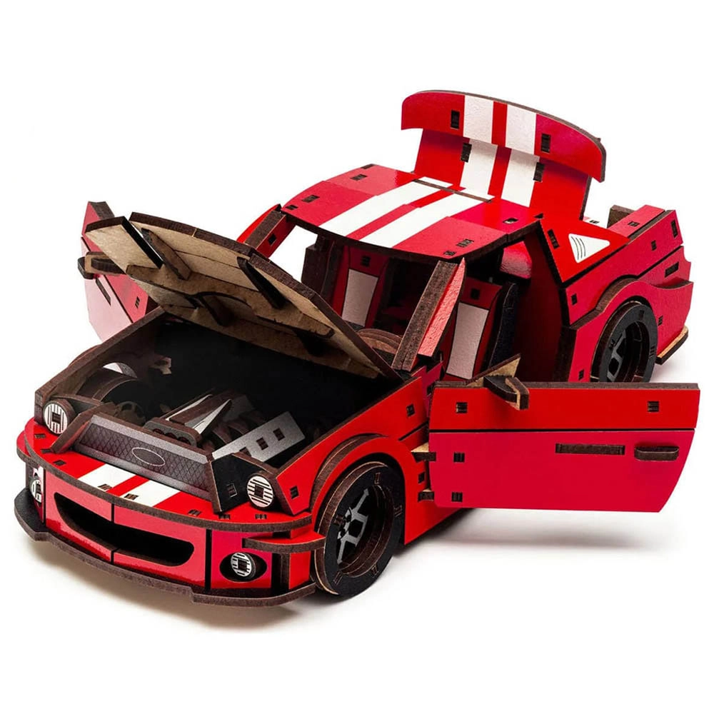 Stallion GT 3D Wooden Puzzle (4107390-STALLION_GT_RED) - 248 pcs + Comet GTS 3D Wooden Puzzle