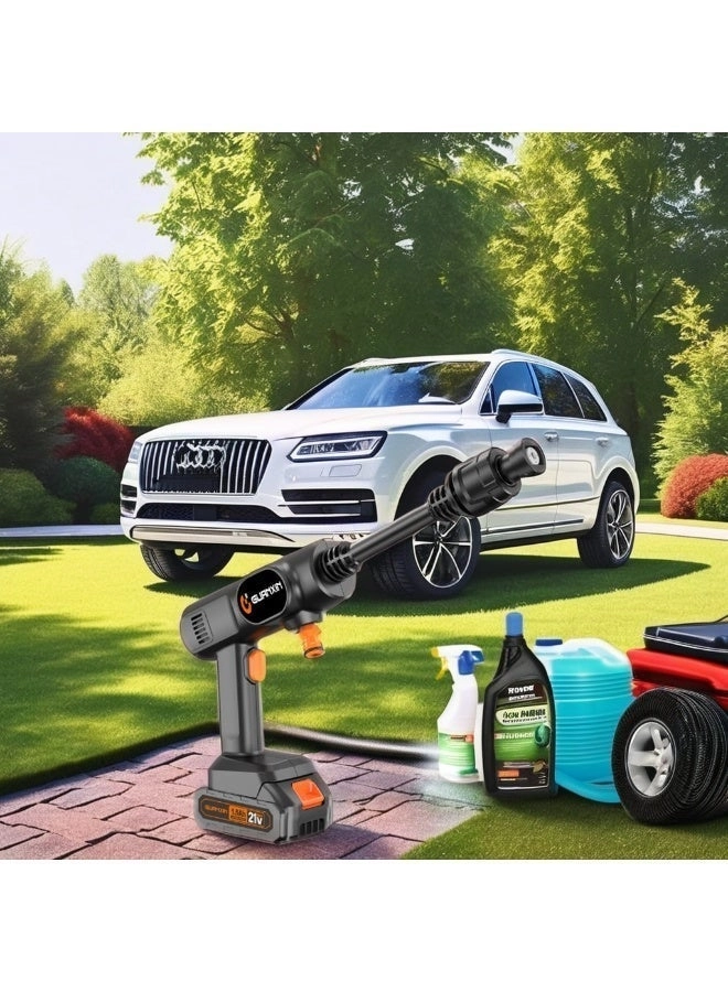 Portable High-Pressure Car Wash Machine - 450W 4000-4999mAh + Collapsible Water Tank - 5.5 Gallon 22L