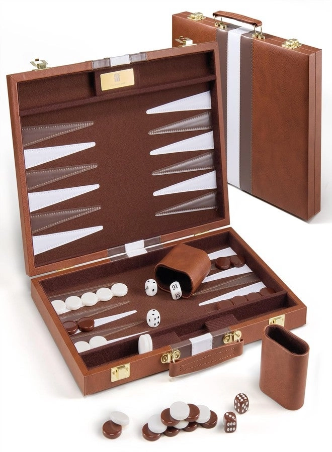 Woodronic Backgammon Set - Large Premium Leather Case
