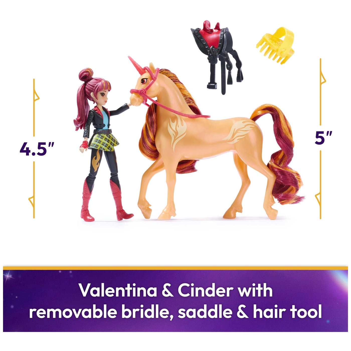 Valentina Doll - 4.5” + Cinder Unicorn - 5” Ages 4+
