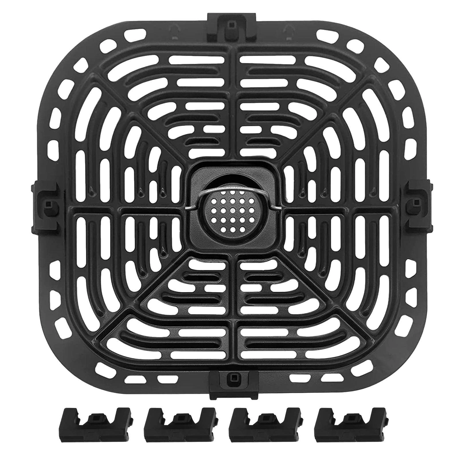 HXNYT Air Fryer Tray - stainless steel rubber 1 x hot air fryer tray. 8 x air fryer rubber buffers.