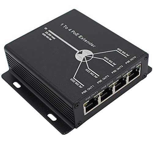 POE Extender - 24Watts 4 ports IEEE 802.3at/IEEE 802.3af 10/100M 25.5Watts