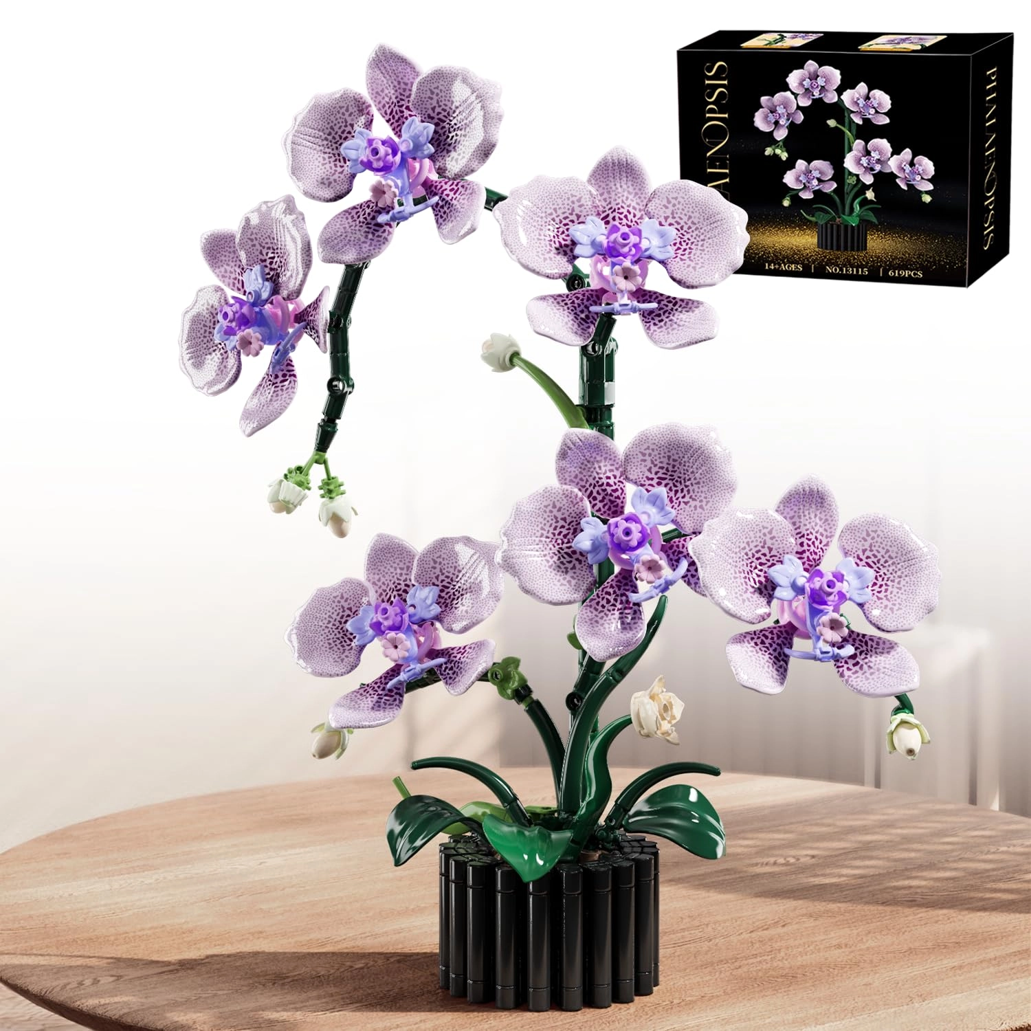 RGXRGX Orchid Building Block Set (13115) - Phalaenopsis Compatible with Lego