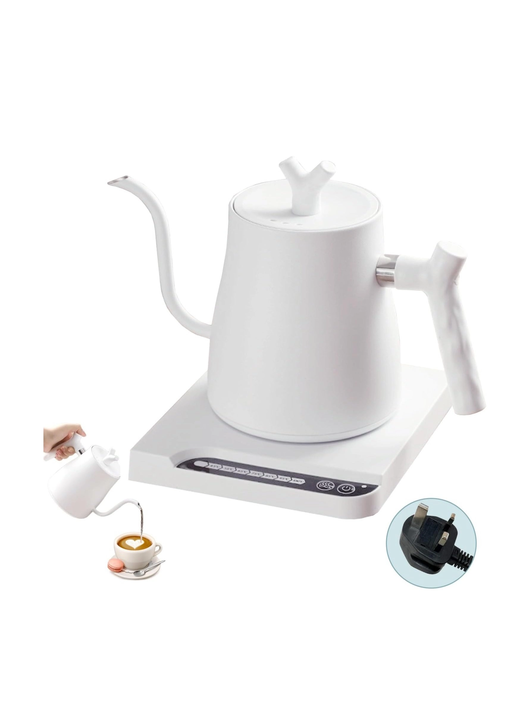 Gooseneck Electric Kettle 1 L White