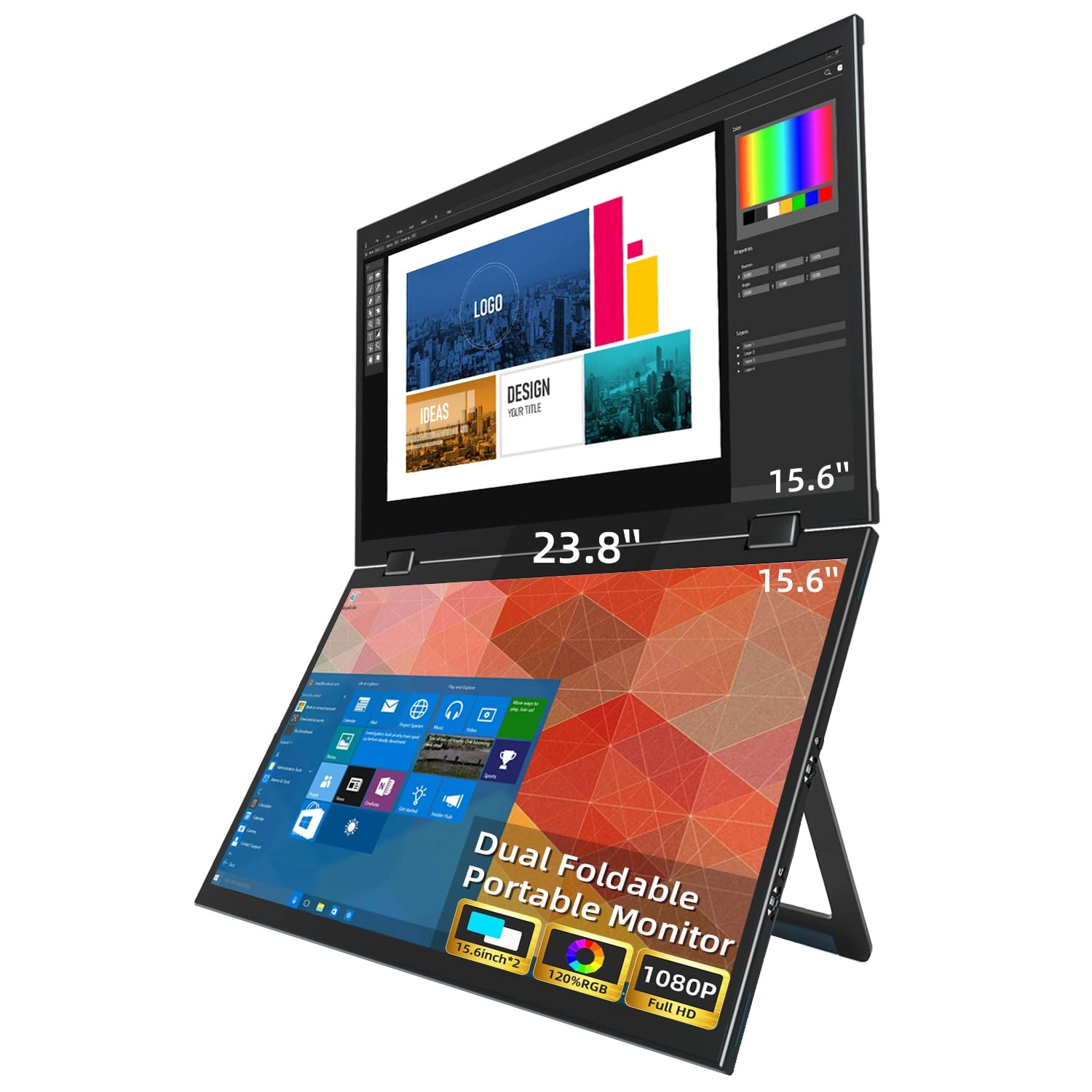 Virzen Triple Screen Portable Monitor - TS0417-B700ML-M934 15.6" 1080P FHD