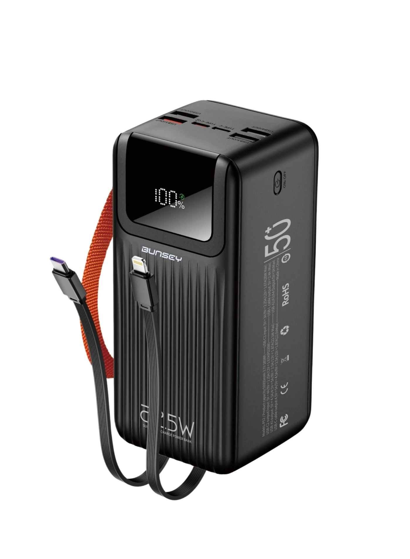 BUNSEY BP13 - 50000mAh 22.5W Fast Charging 4 USB 2 Type-C