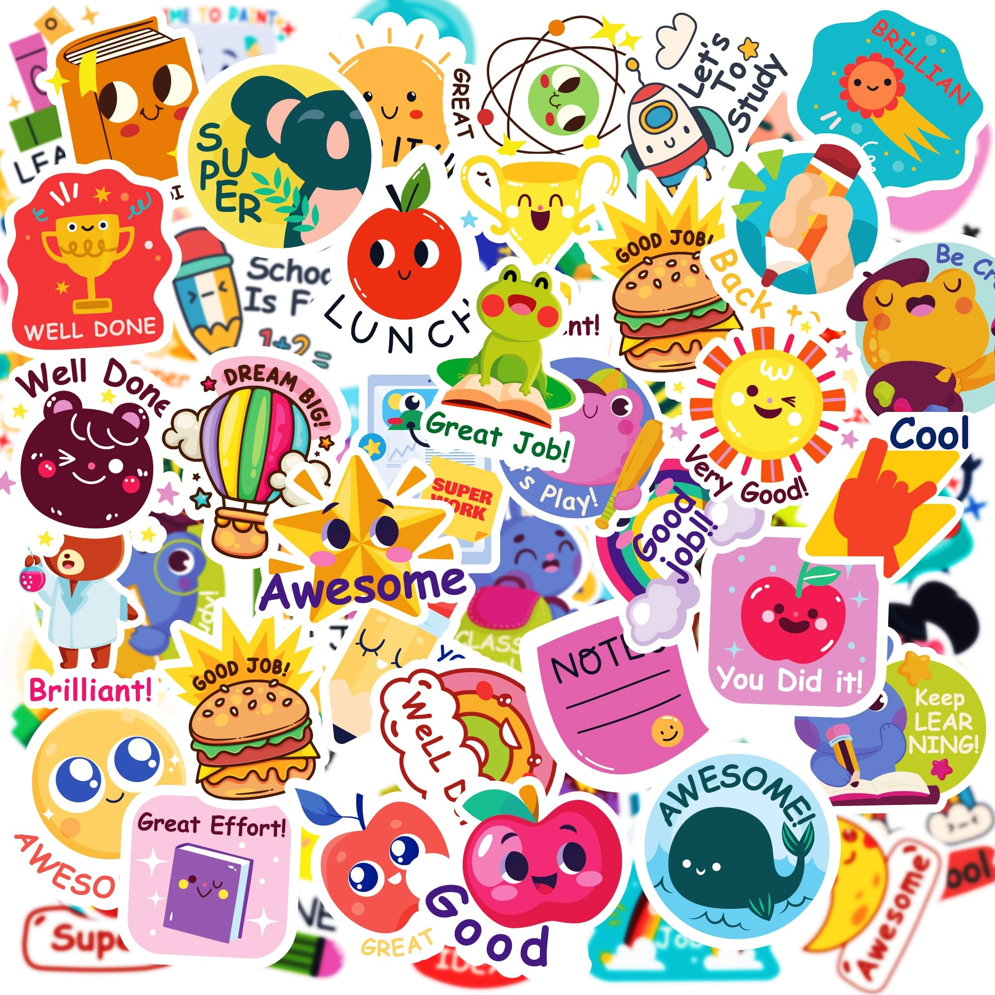 OHOME Back to School Sticker Book Vinyl Teacher Reward Motivational 480 pcs