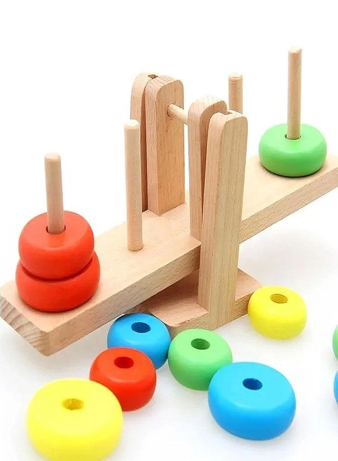 Wooden Balance Toy - Color Sorting Stacking