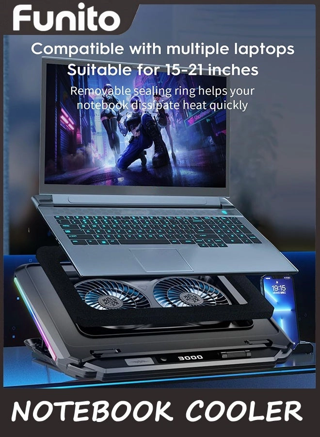 Gaming Laptop Cooling Pad - dual 14" to 17.3"