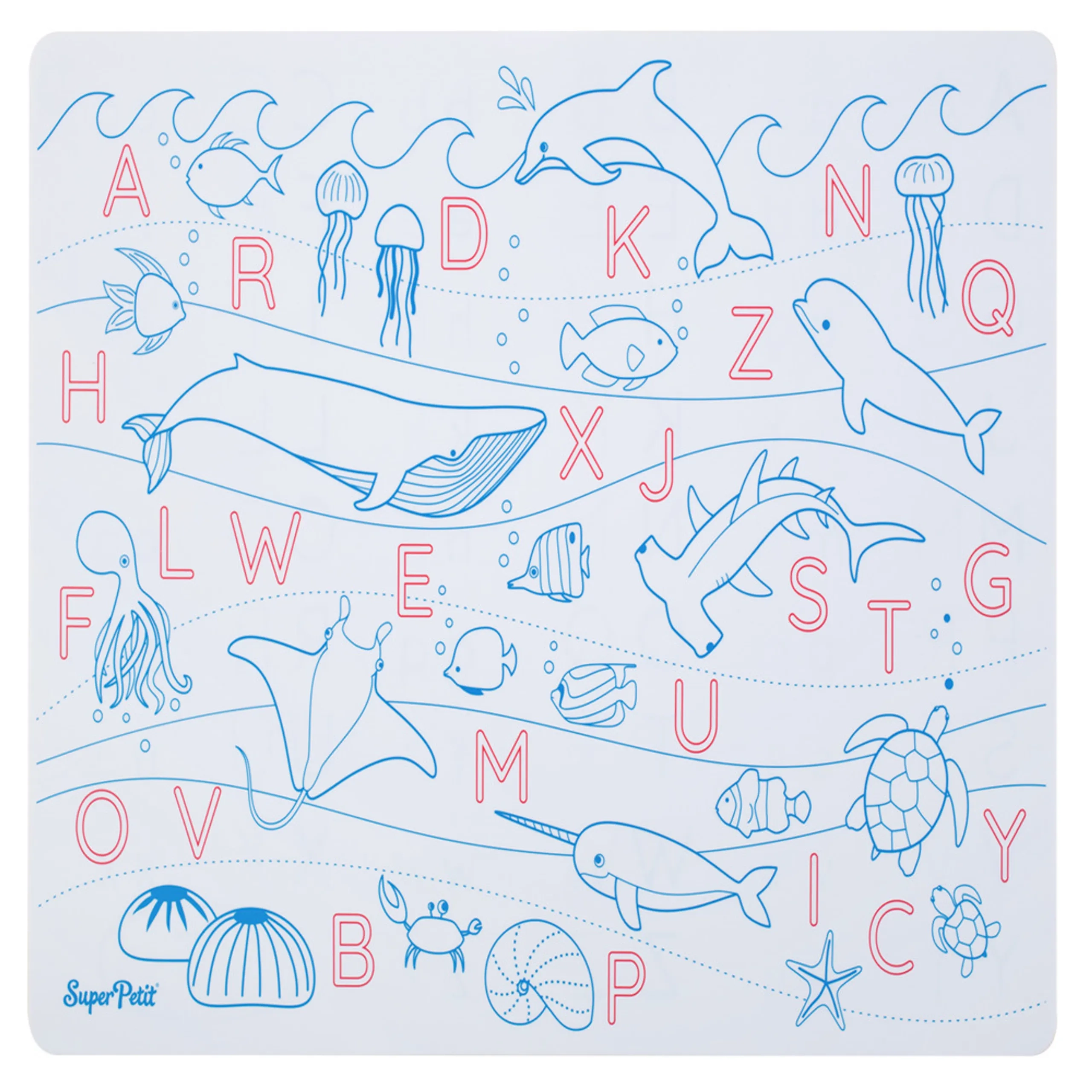 Ocean Alphabet Letters Reversible Mats - 3+ years