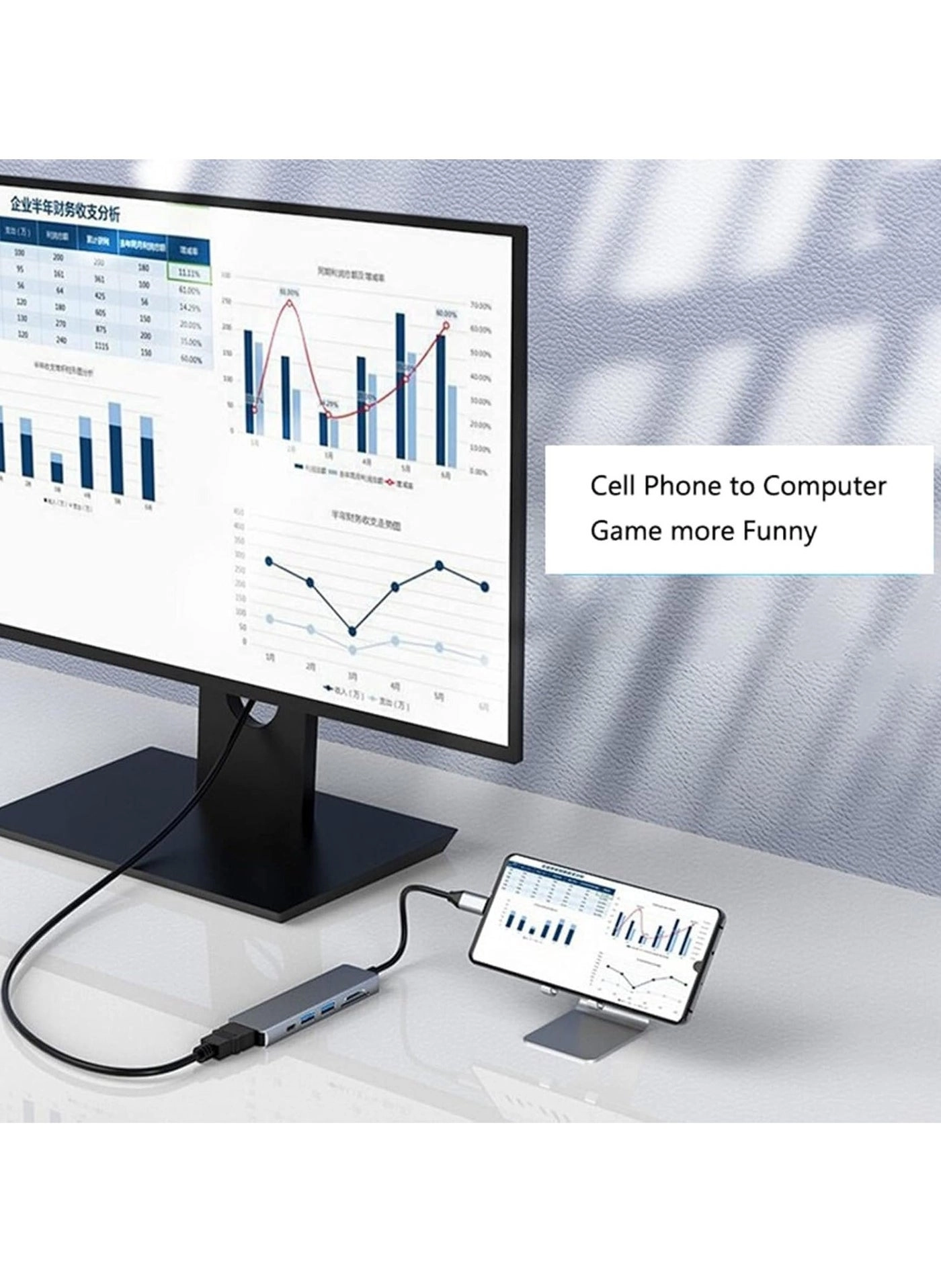 6-in-1 USB C Adapter - USB 3.0 5Gbps SD/TF Card Readers
