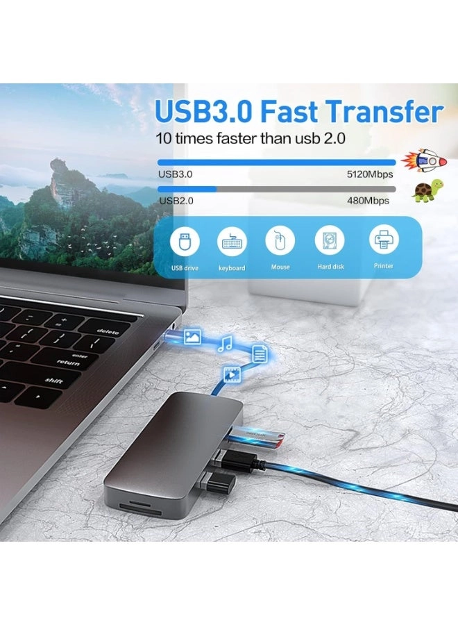 10-in-1 USB C Hub Docking Station - USB C MacBook Pro, Type C Laptops & Devices