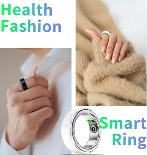 Smart Ring Health Tracker - IPX8 Waterproof Heart Rate Blood Oxygen 7 Days Battery Life