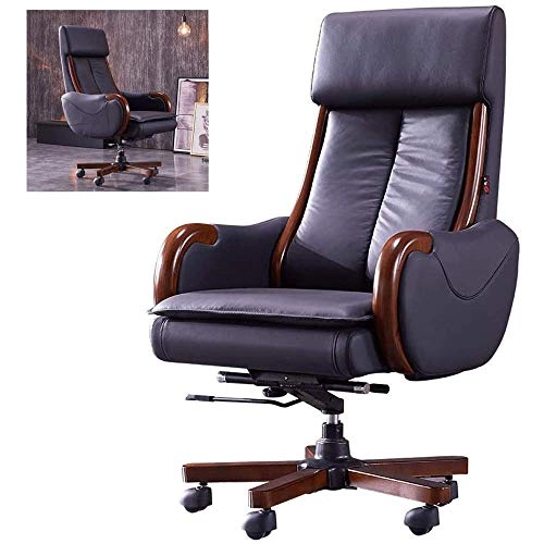 Desk Chair - PU Leather Brown High Back