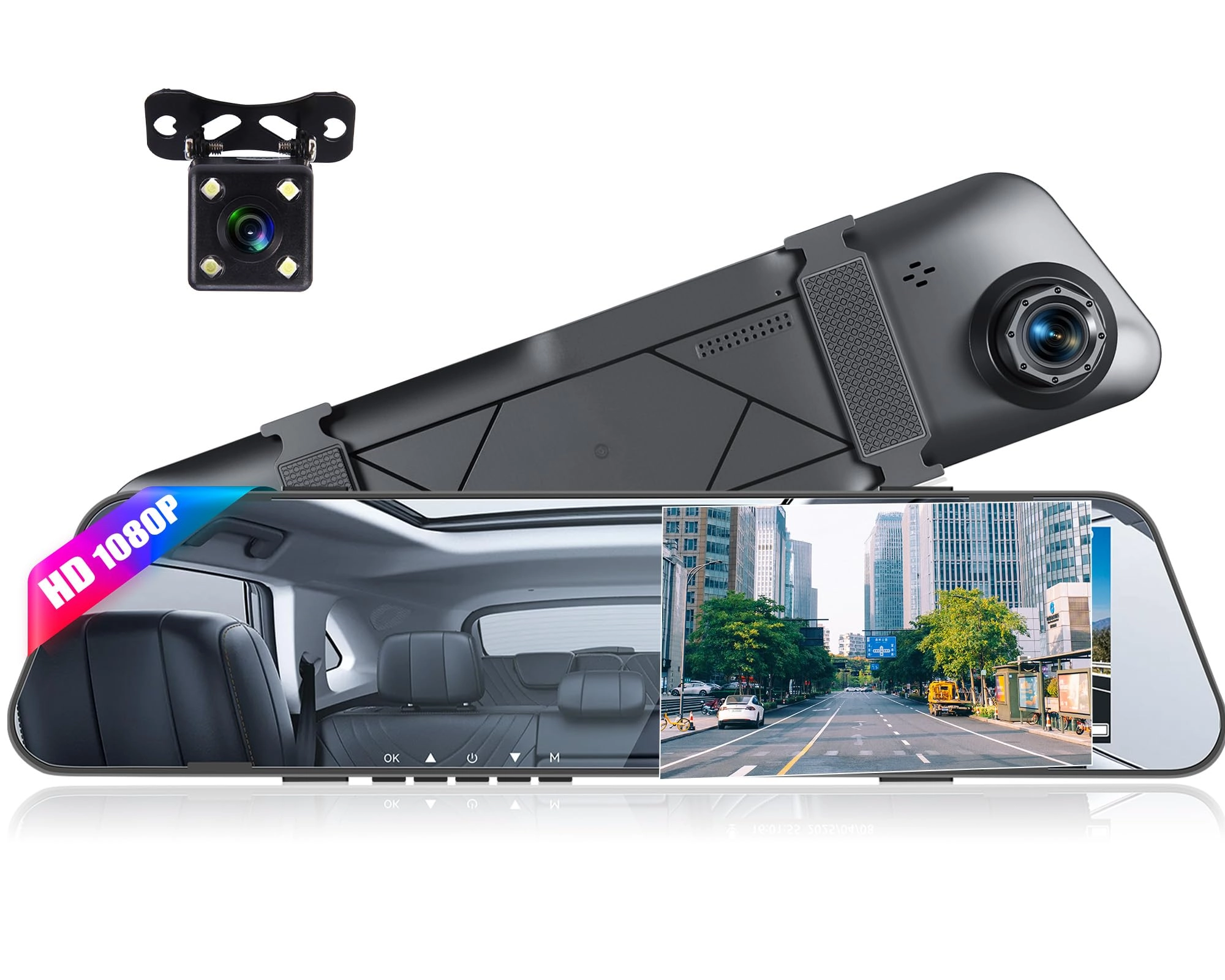 AMprime Mirror Dash Cam - 1080p 30 FPS