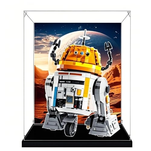 Acrylic Transparent Collectible Display Case for LEGO 75416 Aerospace Technician Robot Block Model - 3mm
