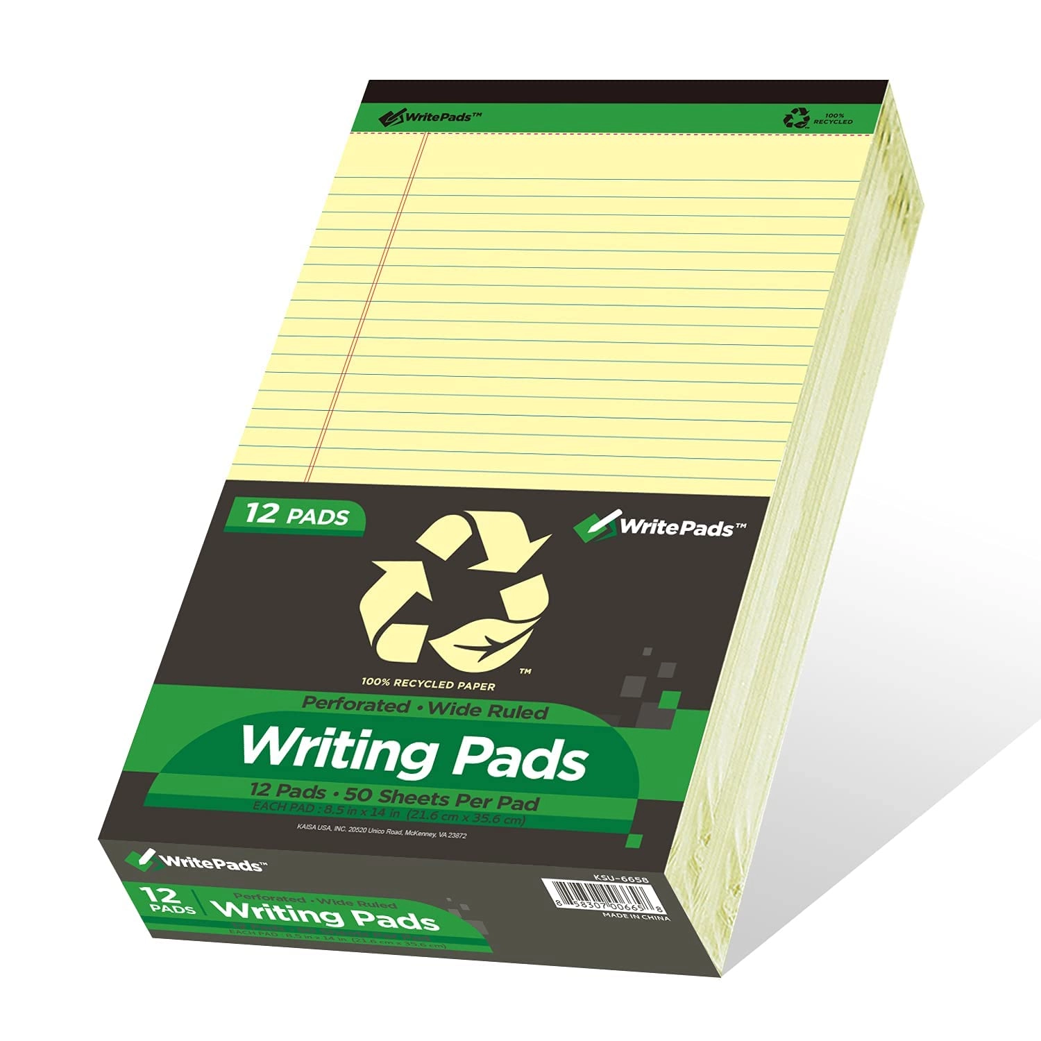KAISA Legal Pad 8.5"x14" Softcover - Lined 50 Sheets