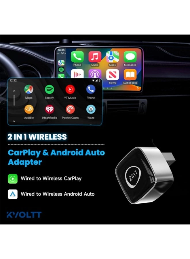 CarPlay Wireless Adapter - 2-in-1 Wireless Plug & Play