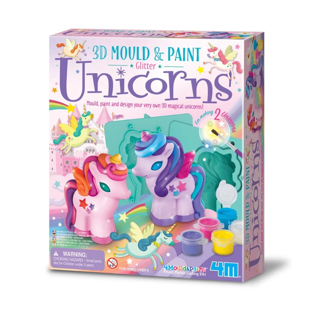 4M Mould & Paint 3D Glitter Unicorn Kit - 5+ years